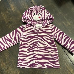 Jumping Beans 12m Purple Zebra Fleece Jacket